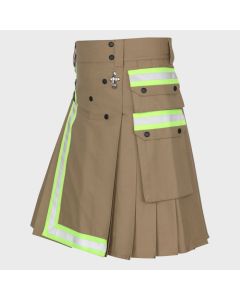 Khaki Fireman Firefighter Utility Kilt For Men