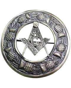 Masonic Crest Fly Plaid Brooch