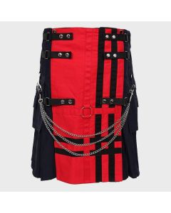 Red And Black Deluxe Utility Fashion kilt