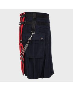 Red And Black Deluxe Utility Fashion kilt